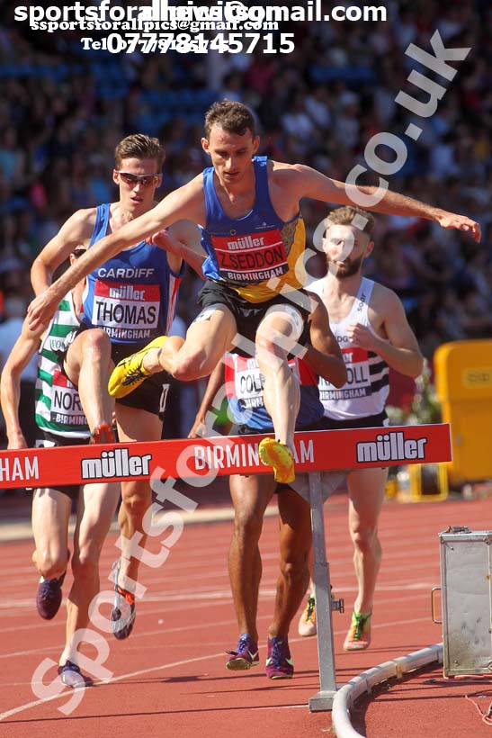 Mens 3000 metres steeplechase, 2019 Muller British Championships, Alexander Stadium, Birmingham. Photo: David T. Hewitson/Sports for All Pics